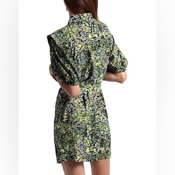 Topshop Floral Print Puff Sleeve Mini Shirtdress in Multi - Picture 4 of 5